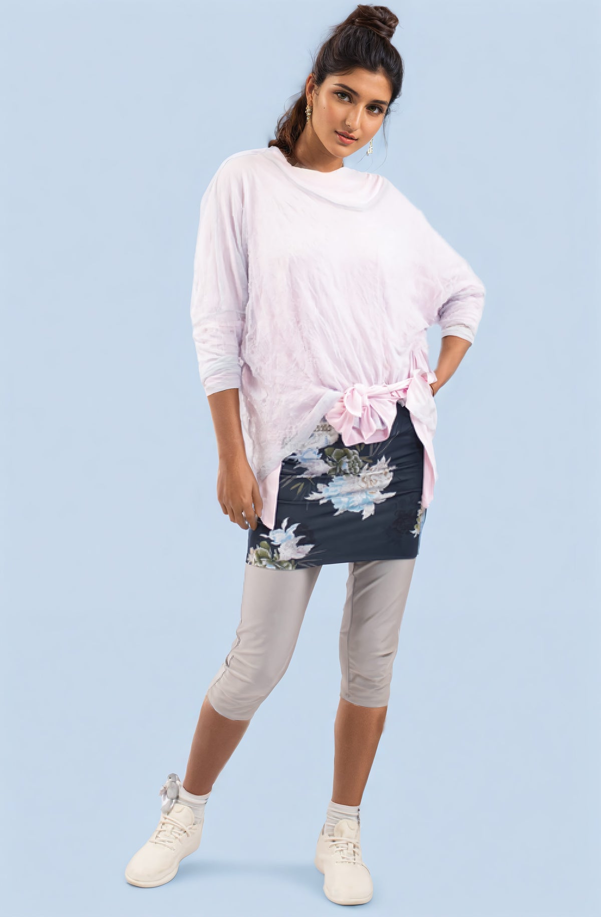 SirenStyle Athleisure Skirt Midnight Blossom