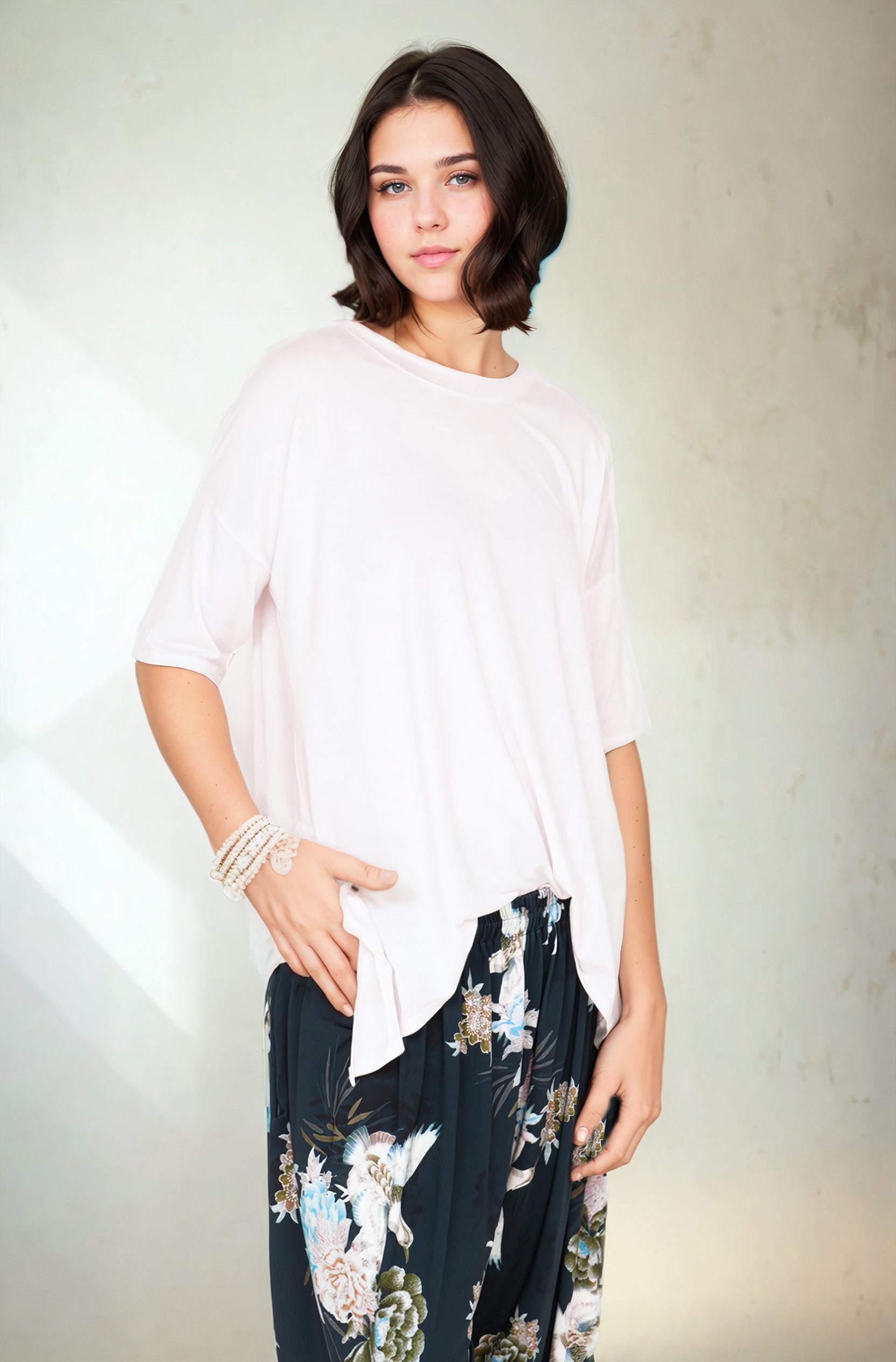 ChicFlow Relaxed Tee Pure White