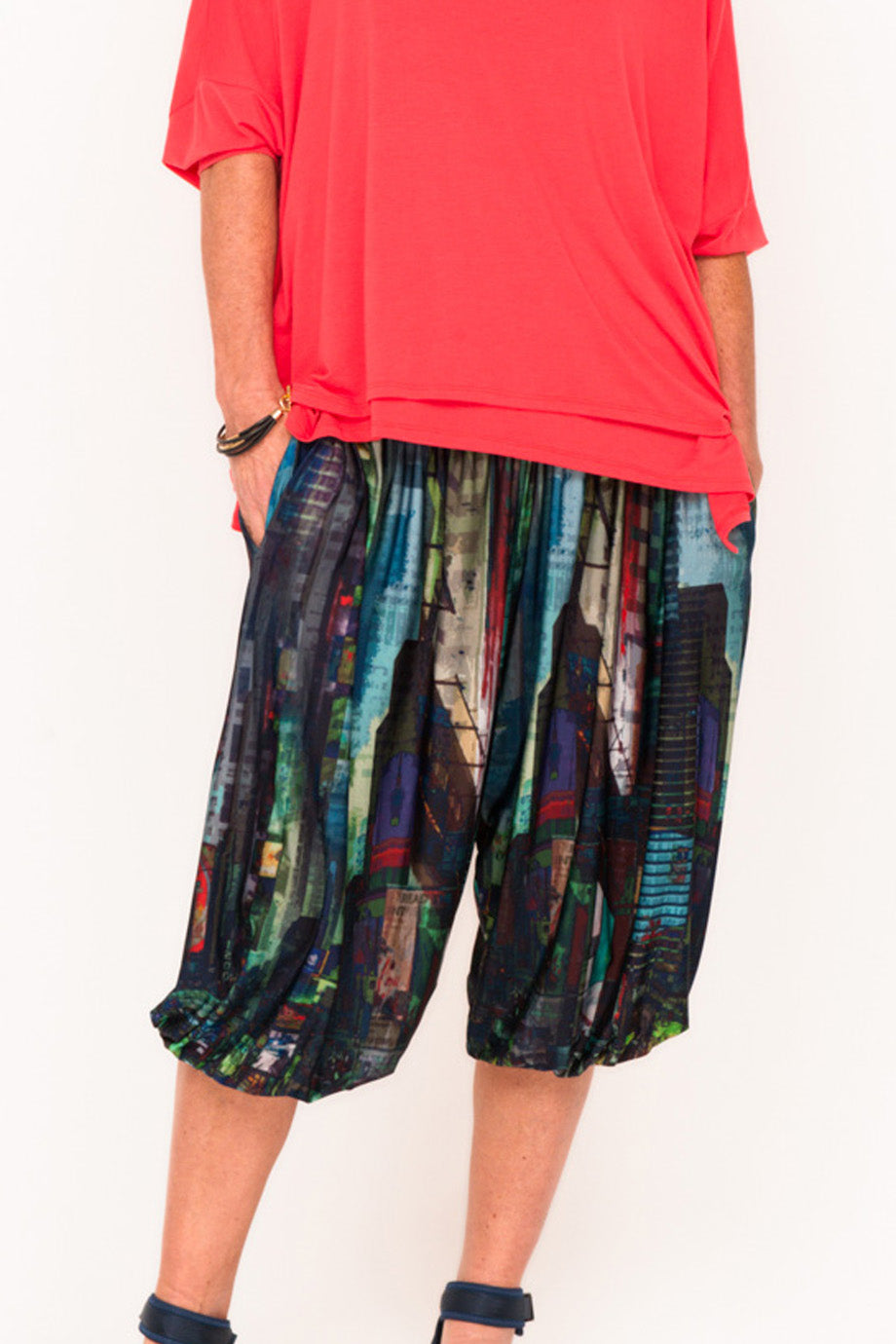 Phyllis Bloomin Active Pants - Petrol City Skyline - One Size