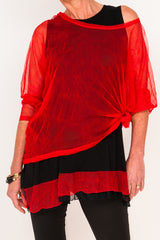 Donna Mesh Boxy Top - Passion - One Size