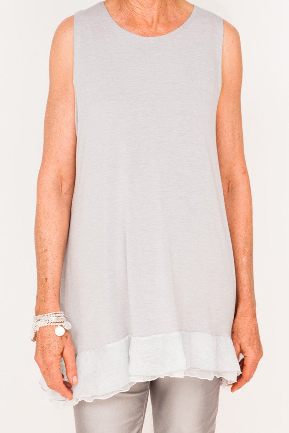 Audrey Frilly Tank - Cloud/Lily - One Size
